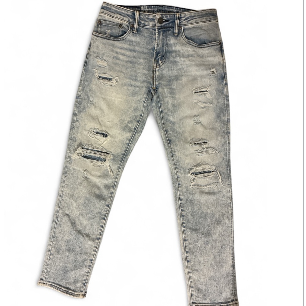 American Eagle Outfitters airsoft+ Athletic Skinny Jeans Distressed w28 L28 - Picture 5 of 9